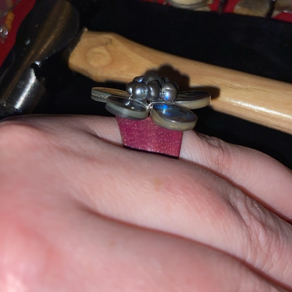 Flower Pearl and Abalone Adjustable Ring - Picture 4 of 7